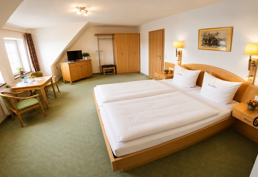 Beispiel für ein Doppelzimmer mit Zustellbett im Landgasthof Wüllner