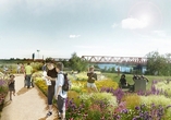 Illustration Rheinsicht im Zukunftsgarten Duisburg | KI generiert