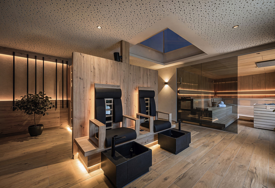 Der Wellnessbereich des Hotels