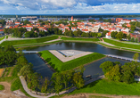 Blick über Klaipėda mit der historischen Burganlage