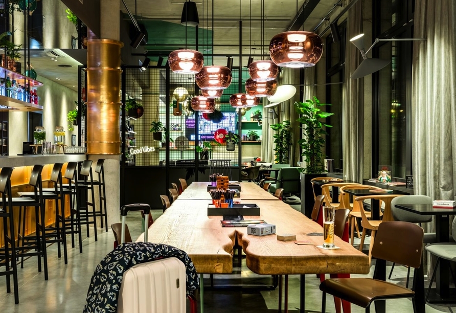Lobby des Moxy Hotels Dortmund City