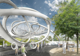 Illustration des Zukunftsgartens Dortmund | KI generiert