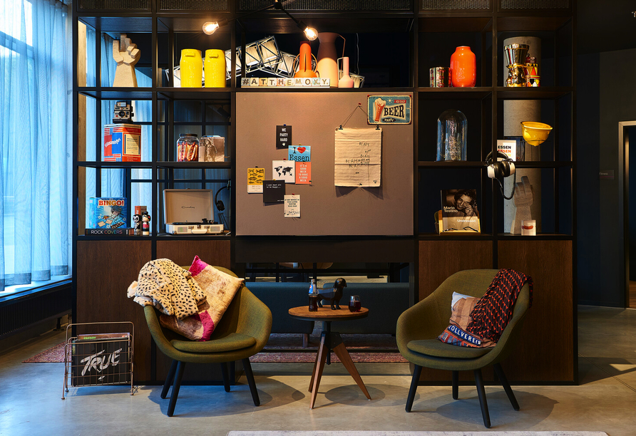 Hotellobby im Moxy Essen City