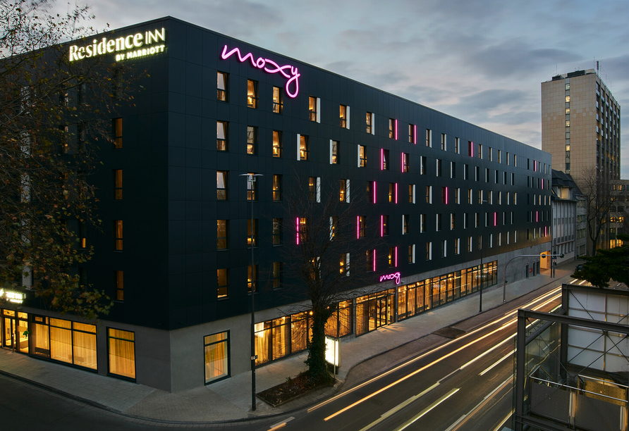 Außenansicht des Moxy Hotels Essen City