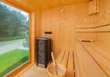 Sauna des Hotels mit Blick ins Grüne