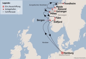 Ihre Reiseroute am 09.05.27 (am Reisetermin 30.05.27 Stavanger anstelle von Eidfjord)