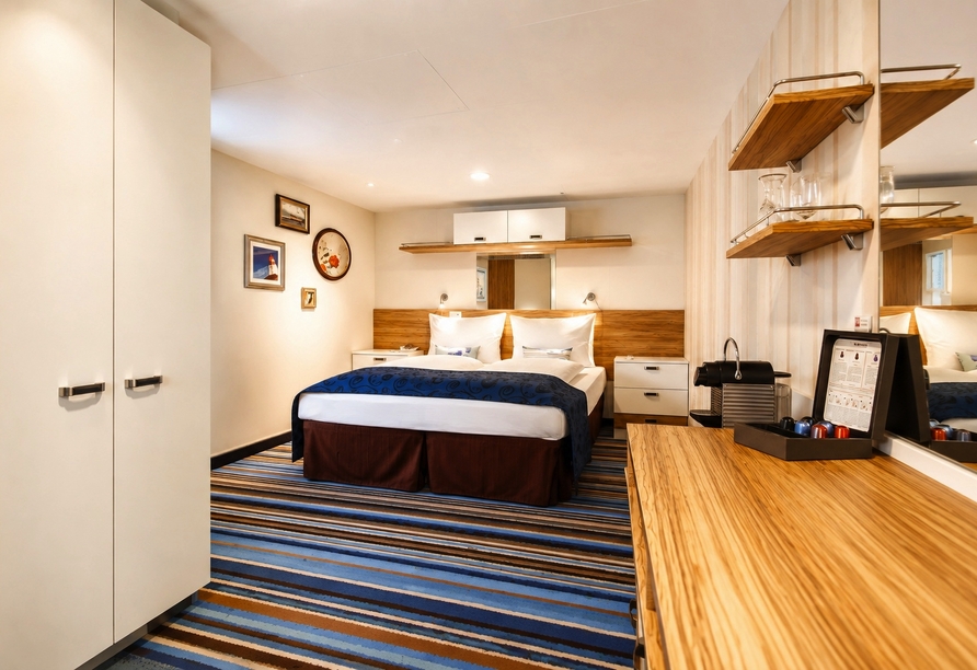 Beispiel einer Innenkabine an Bord der Mein Schiff 3 | KI bearbeitet