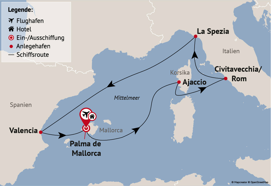 Ihre Reiseroute