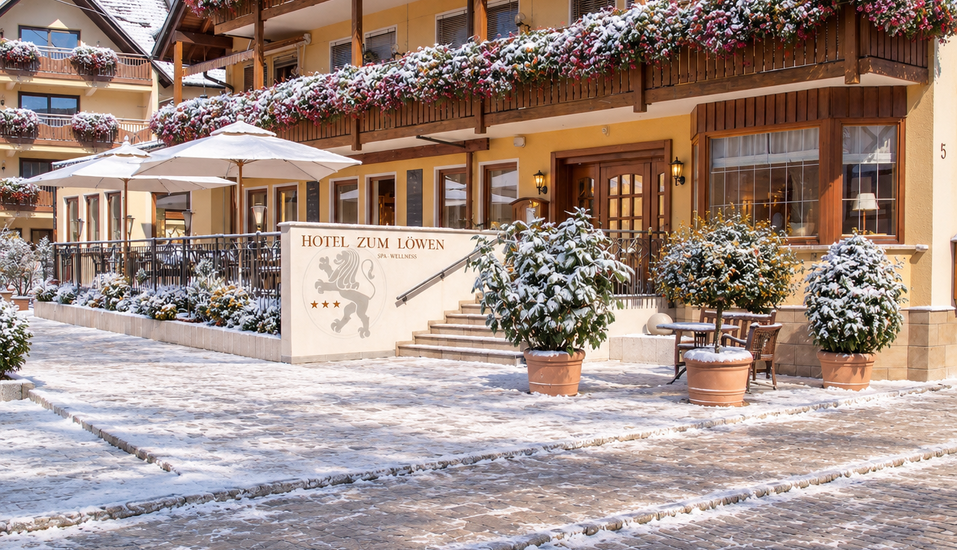 Das Hotel zum Löwen empfängt Sie in stilvoller Atmosphäre und bietet den passenden Rahmen für einen gelungenen Jahreswechsel. | KI bearbeitet