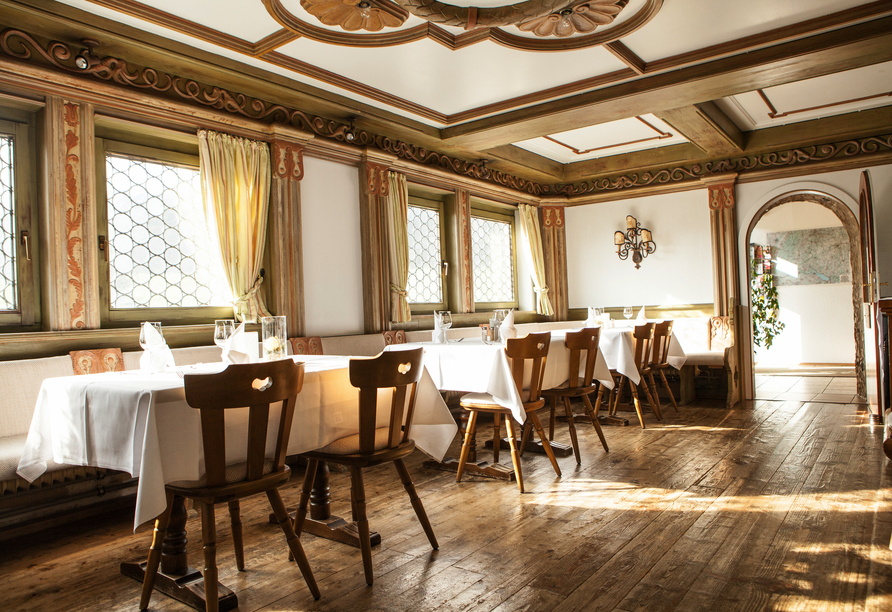 Das Restaurant des Hotel Seltenbacher Hof bietet den passenden Rahmen für genussvolle Stunden in gemütlicher Atmosphäre.