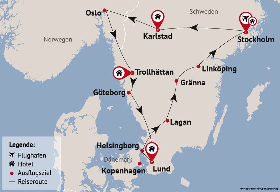 Reisezielkarte