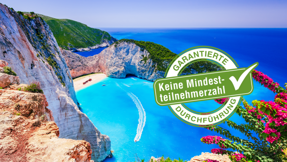 Freuen Sie sich auf schimmerndes Wasser, versteckte Buchten und mit Glück auch auf Schildkröten auf Zakynthos.