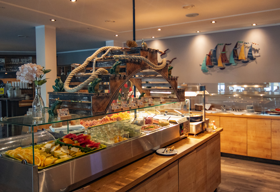 Das liebevoll angerichtete Frühstücksbuffet bietet für jeden Geschmack das Passende.
