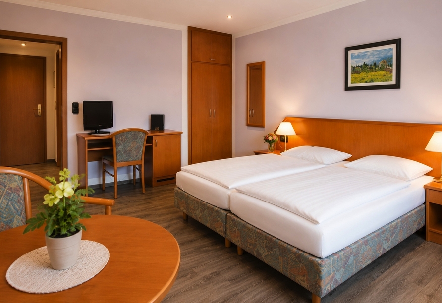 Beispiel eines Doppelzimmers im Hotel Neetzer Hof | KI bearbeitet