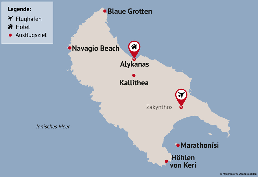 Reisezielkarte