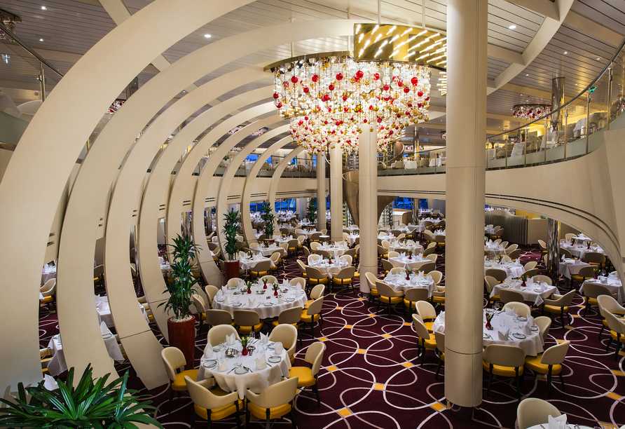 Im Restaurant an Bord der Koningsdam erwarten Sie kulinarische Highlights.