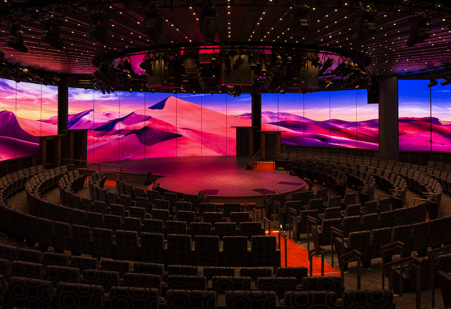 Im Theater World Stage an Bord erleben Sie spektakuläre Shows während Ihrer Kreuzfahrt.