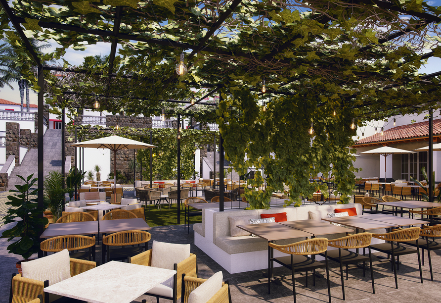 Die Terrasse lädt zu erholsamen Augenblicken ein.