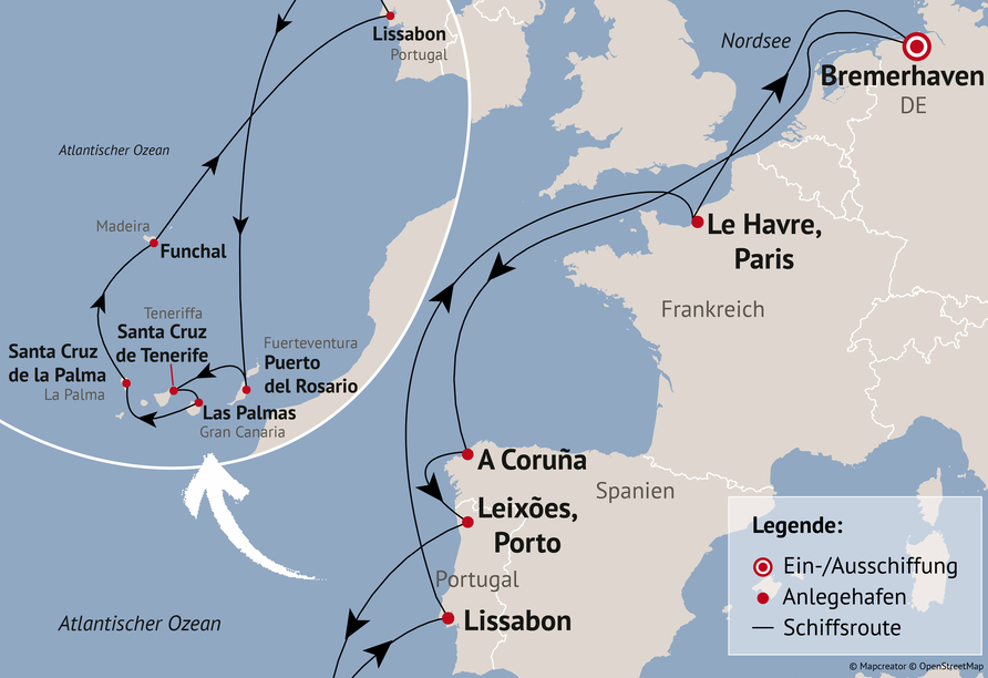 Ihre Reiseroute
