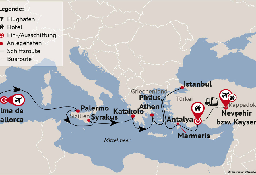 Ihre Reiseroute