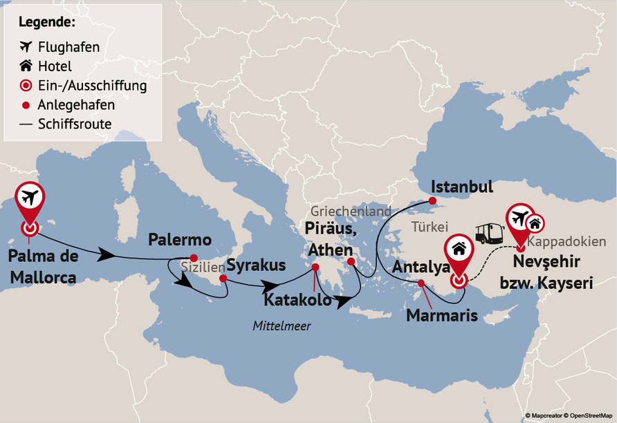 Ihre Reiseroute