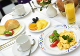 Genießen Sie ein reichhaltiges Frühstück im Hotel Alexandra.