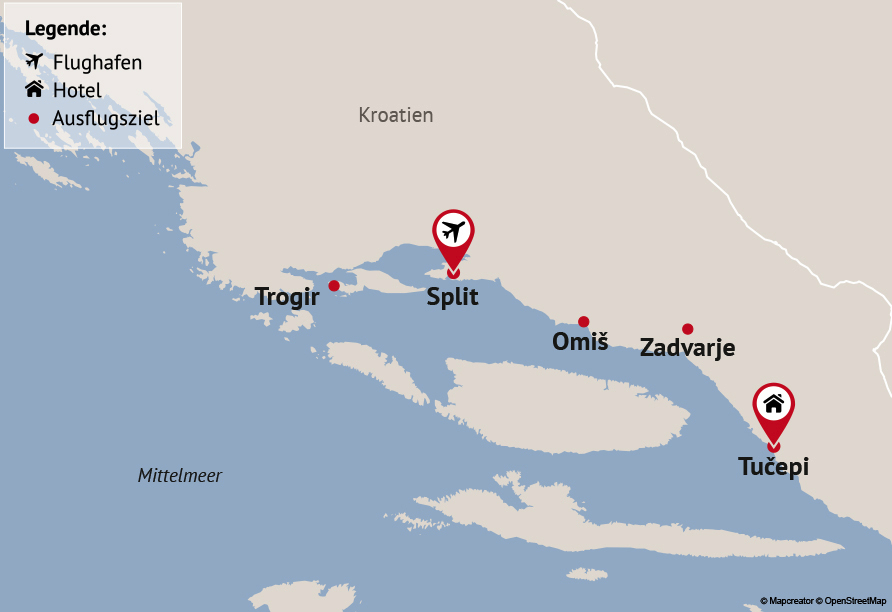 Reisezielkarte