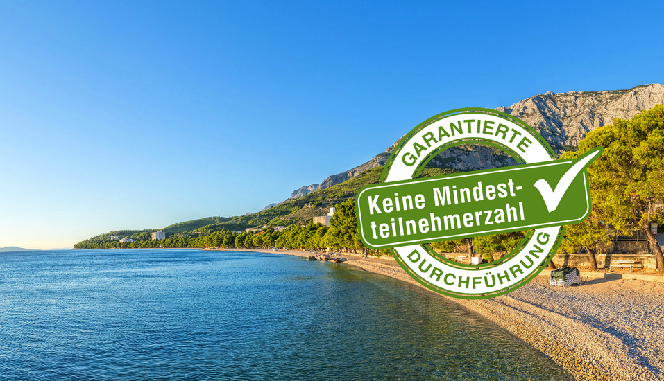 Zwischen dem türkisblauen Meer und dem mächtigen Biokovo-Gebirge zeigt sich Dalmatien von seiner schönsten Seite.