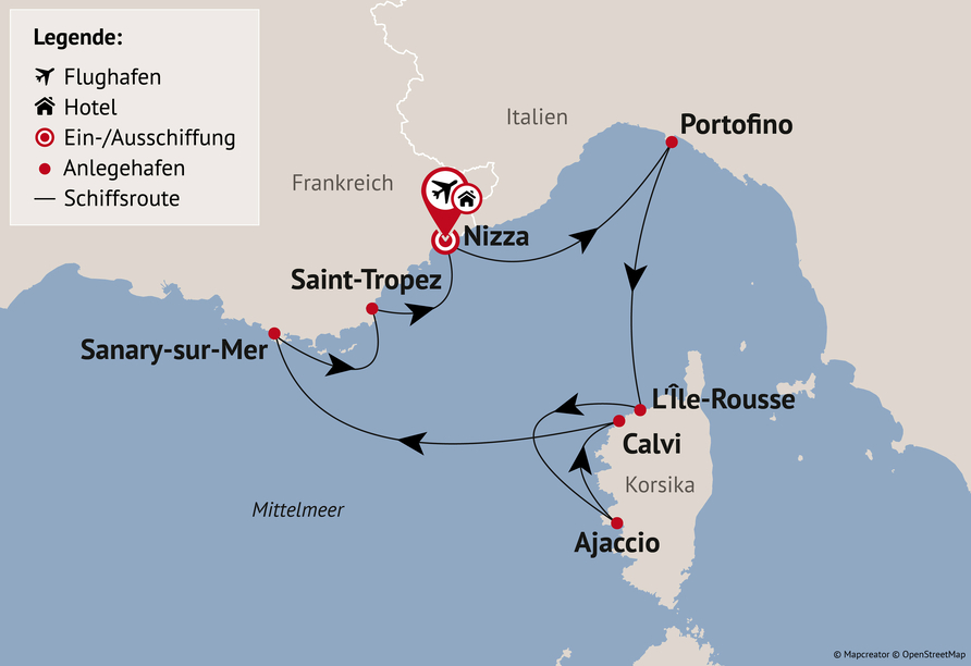 Ihre Reiseroute