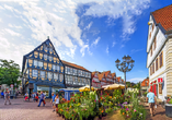 Malerische Fachwerkhäuser prägen das historische Stadtbild von Celle.