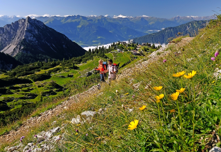 Genießen Sie die traumhafte Natur rund um den Achensee bei einer Wanderung.