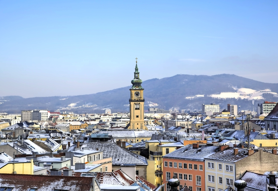 In Linz erwarten Sie hübsche historische Gebäude.