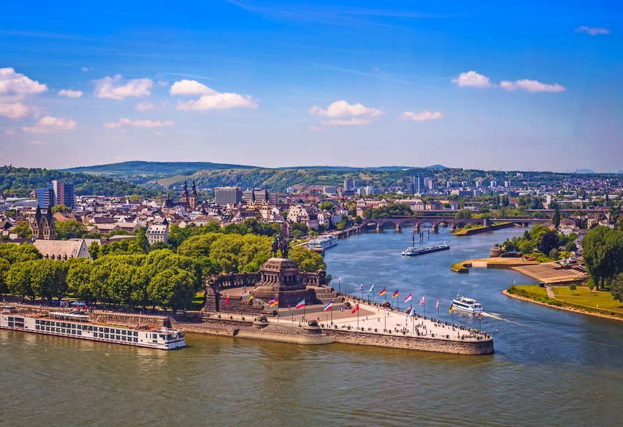 Lassen Sie sich vom Deutschen Eck in Koblenz begeistern.