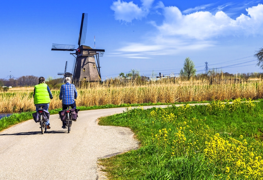 Nutzen Sie die Leihfahrräder an Bord der A-ROSA SENA um die schöne Landschaft Hollands zu erleben.